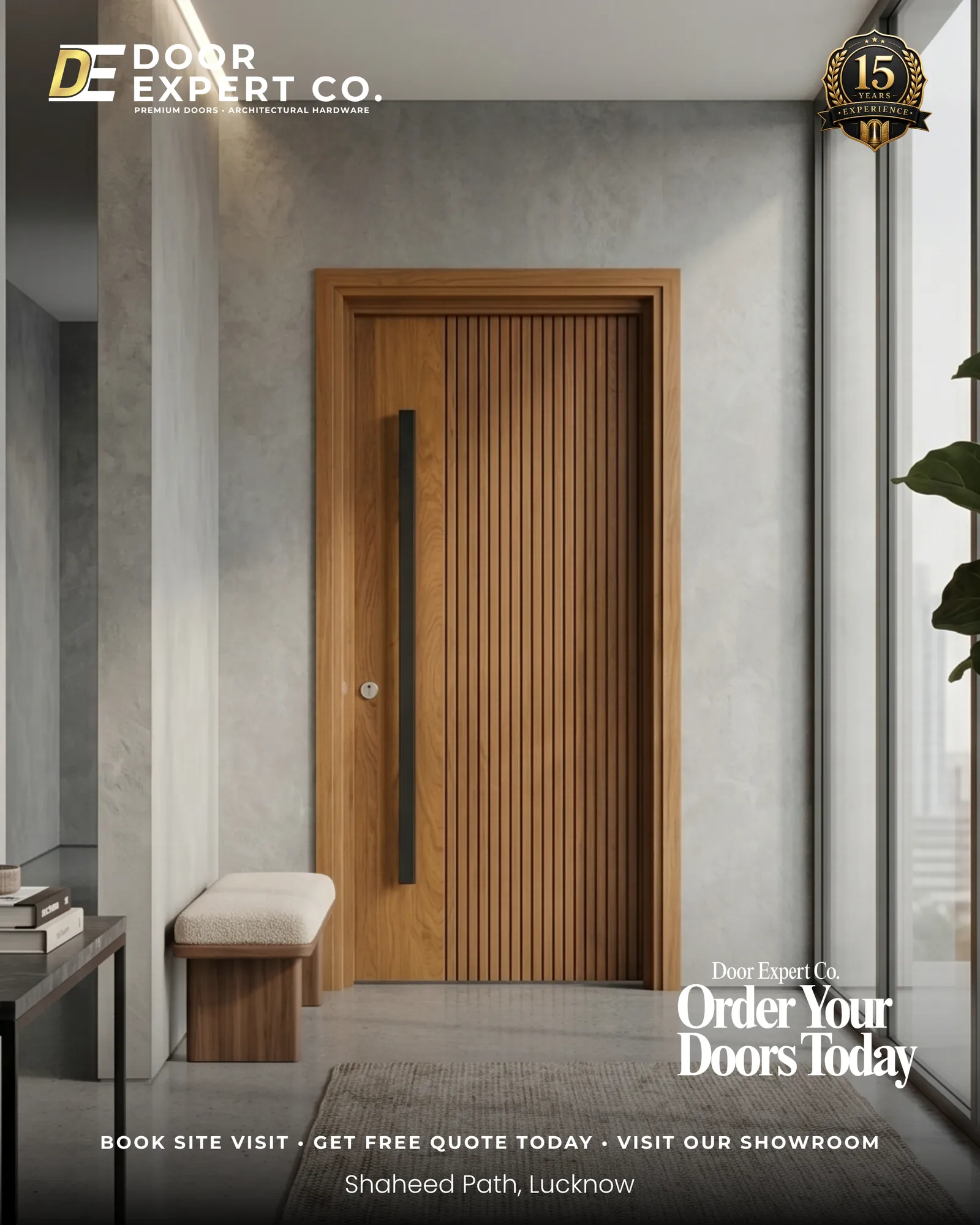 Teak Wood Designer Door supplied in Jaunpur by Door Expert Co, Lucknow