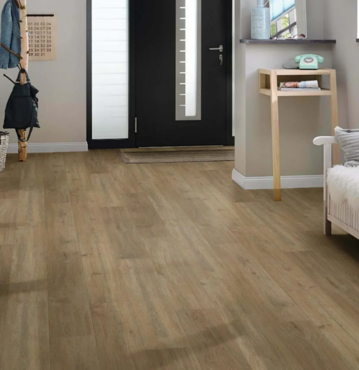 Comfywood Ash laminate wooden flooring in a room