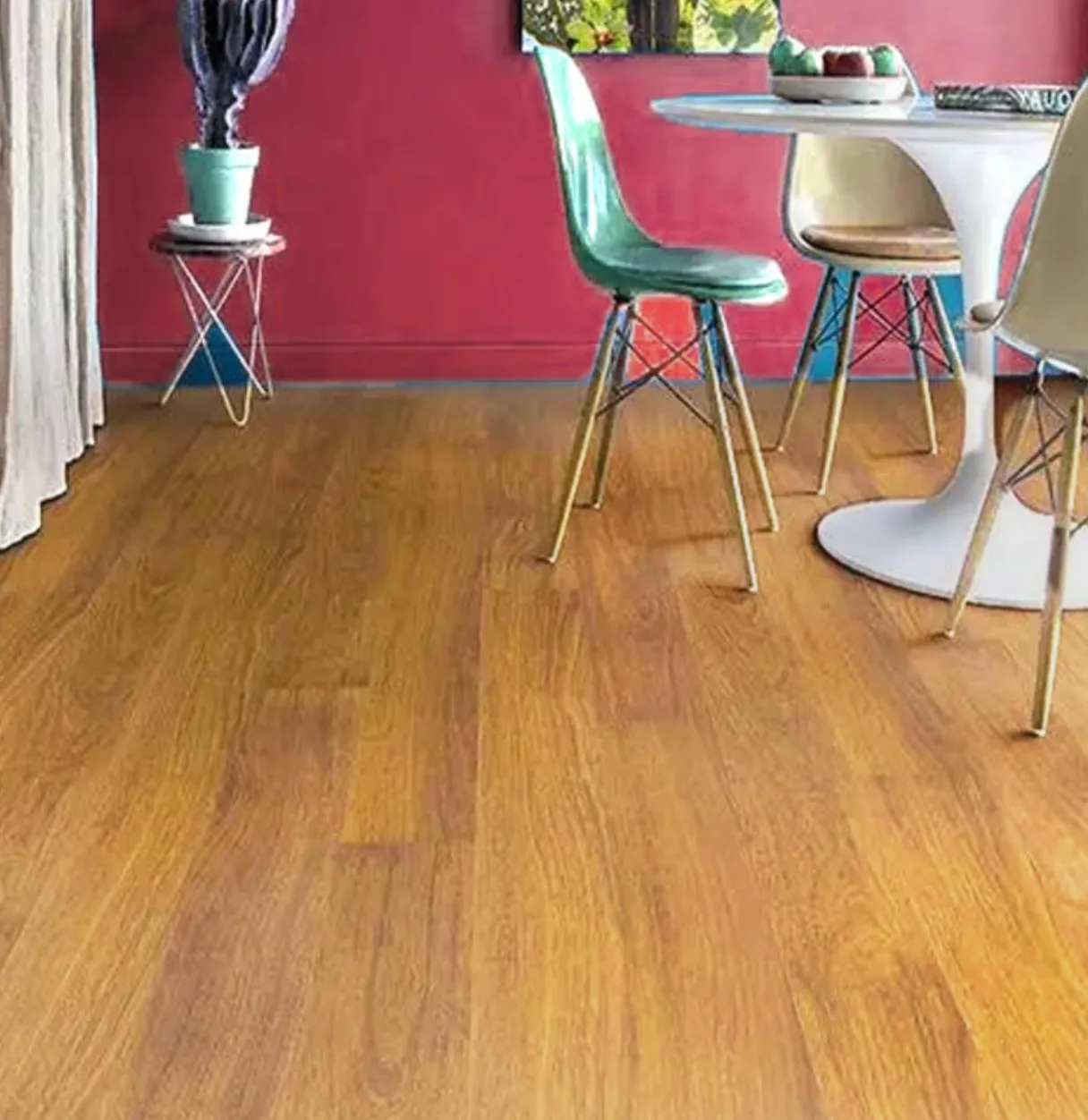 Comfywood Beech laminate wooden flooring in a room