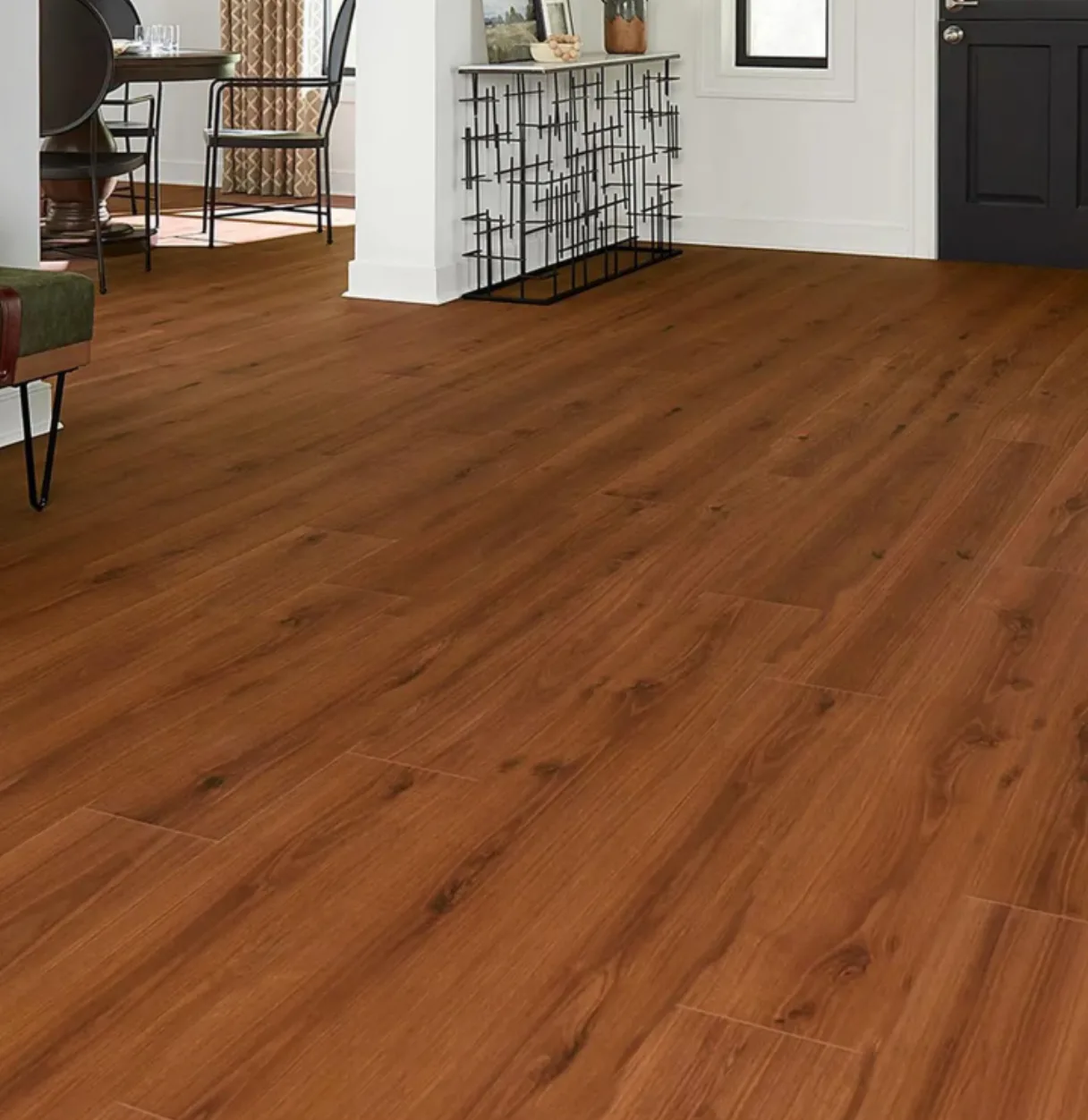 Comfywood Teak laminate wooden flooring in a room