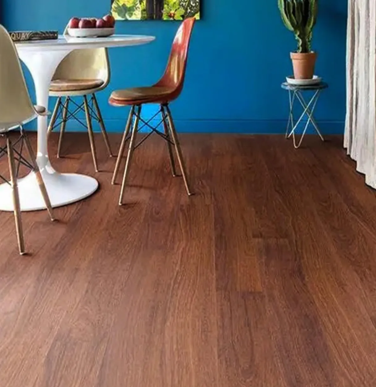 Comfywood Walnut laminate wooden flooring in a room