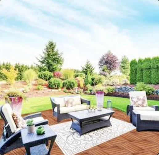 Hardwood — Garden patio in a room