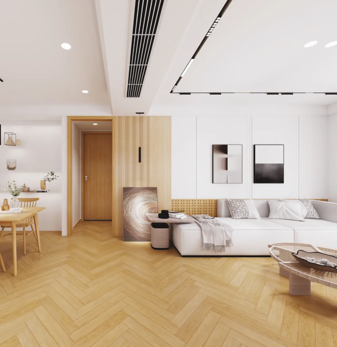 Stunning Herringbone Wooden Flooring