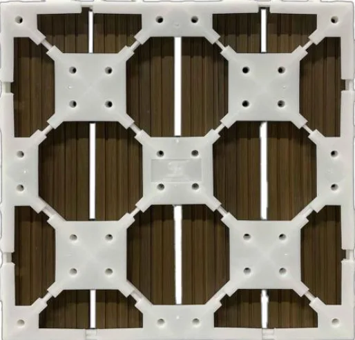 Interlocking — Spiced Walnut · Co-extrusion in a room