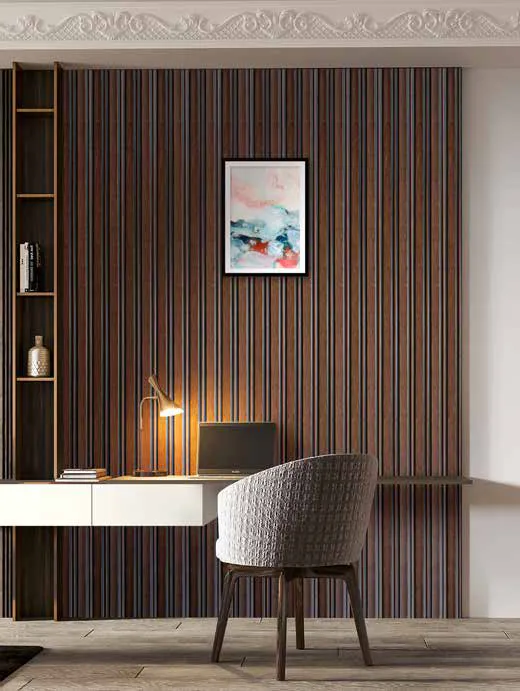 Woodrafter WRF-260 Dark Wood Fluted Wall Panel by Eurolam