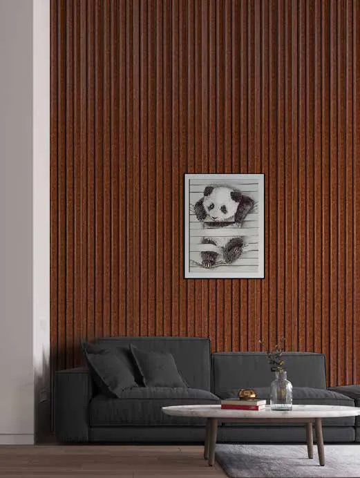 Woodrafter WRF-267 Dark Wood Fluted Wall Panel by Eurolam