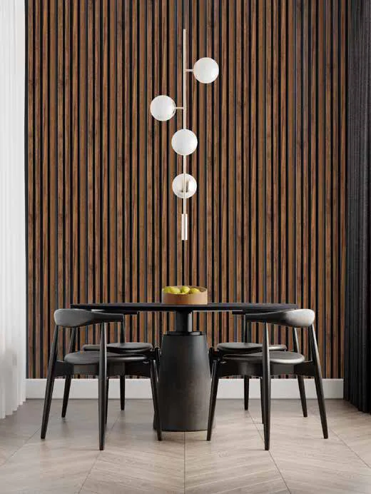Woodrafter WRF-283 Dark Wood Fluted Wall Panel by Eurolam