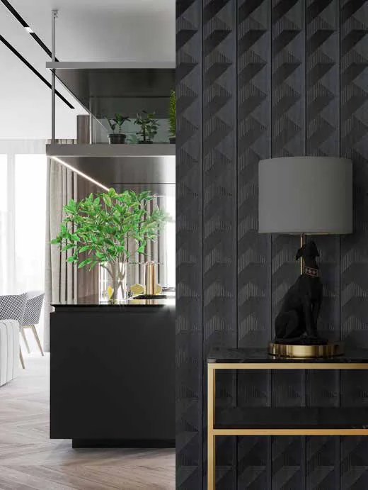 Woodrafter WRF-294 Metallic Fluted Wall Panel by Eurolam
