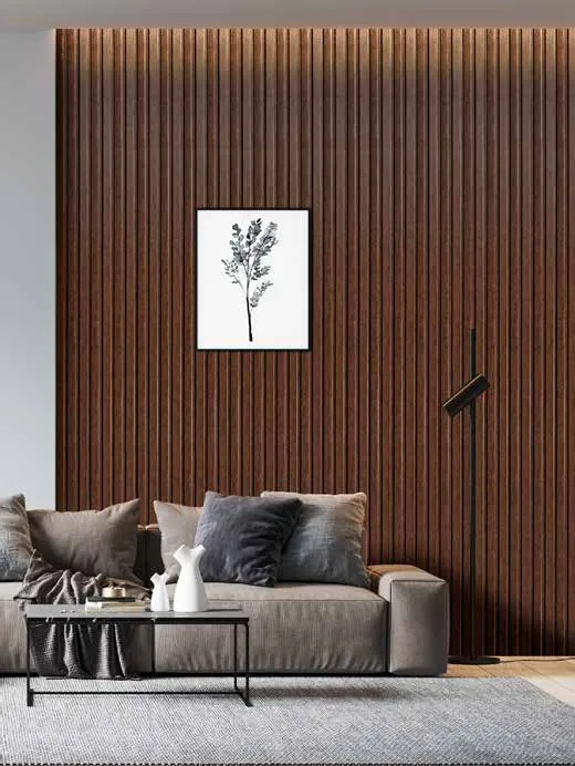 Woodrafter WRF-503 Dark Wood Fluted Wall Panel by Eurolam