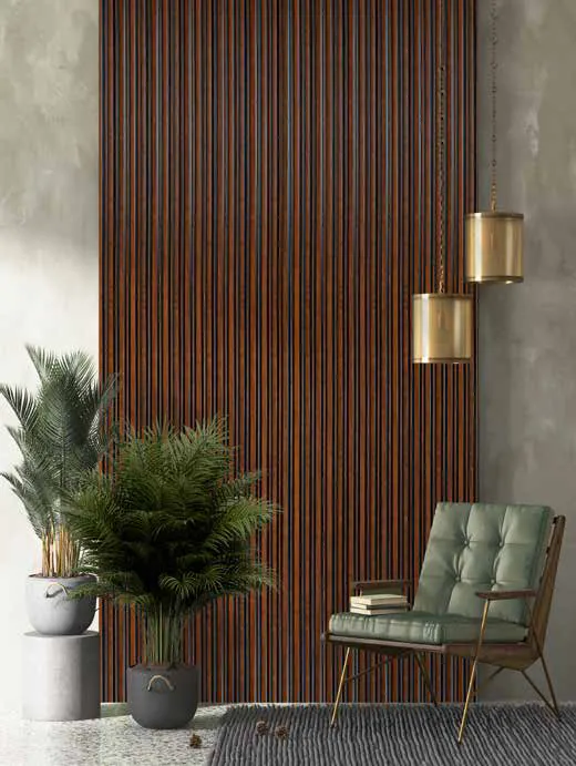 Woodrafter WRF-511 Dark Wood Fluted Wall Panel by Eurolam
