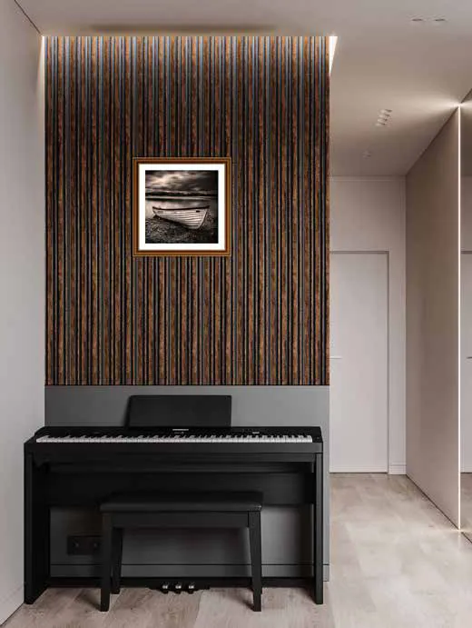 Woodrafter WRF-512 Dark Wood Fluted Wall Panel by Eurolam