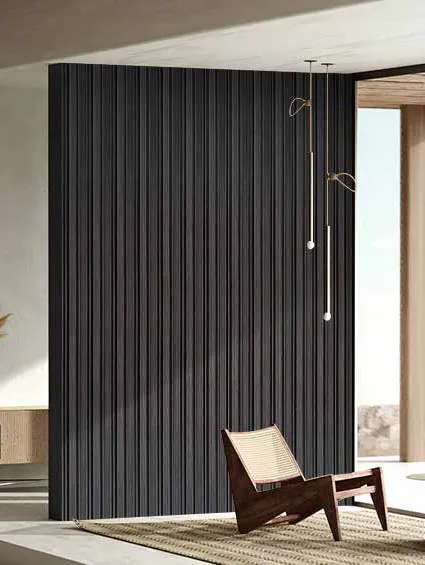 Woodrafter WRF-517 Dark Wood Fluted Wall Panel by Eurolam