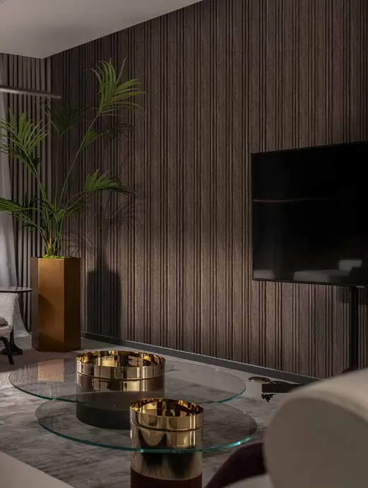 Woodrafter WRF-518 Dark Wood Fluted Wall Panel by Eurolam