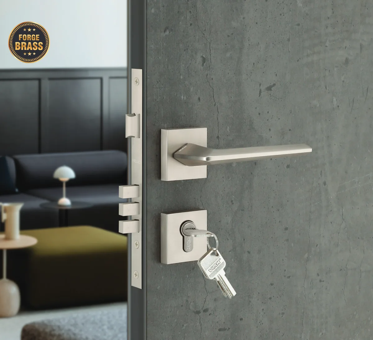 VKAH VBR 7004 Brass Mortise Door Handle