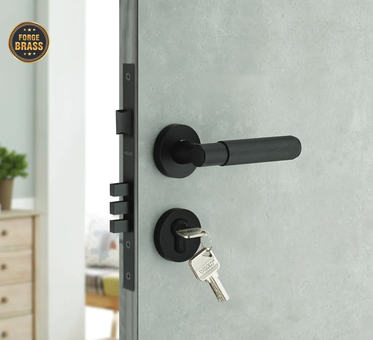 VKAH VBR 7005 Brass Mortise Door Handle