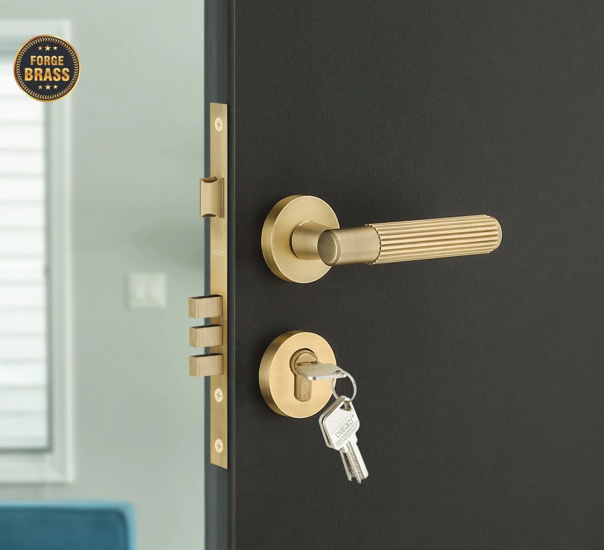 VKAH VBR 7006 Brass Mortise Door Handle