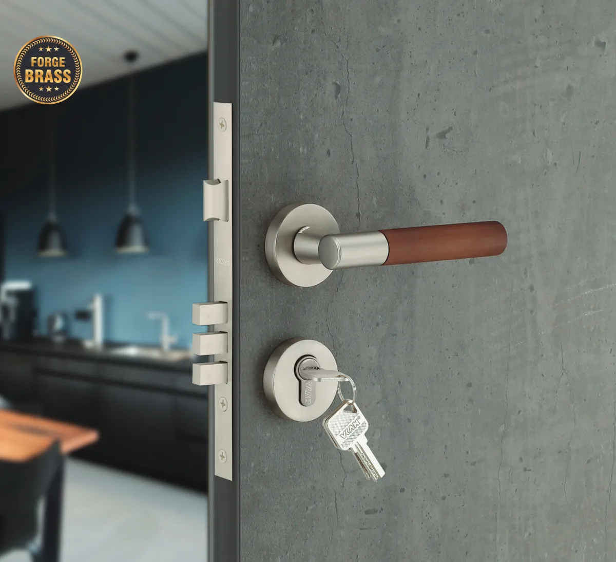 VKAH VBR 7007 Brass Mortise Door Handle